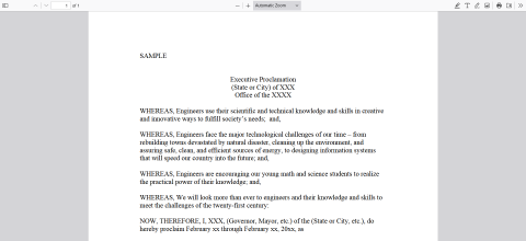 Sample Proclamation Language