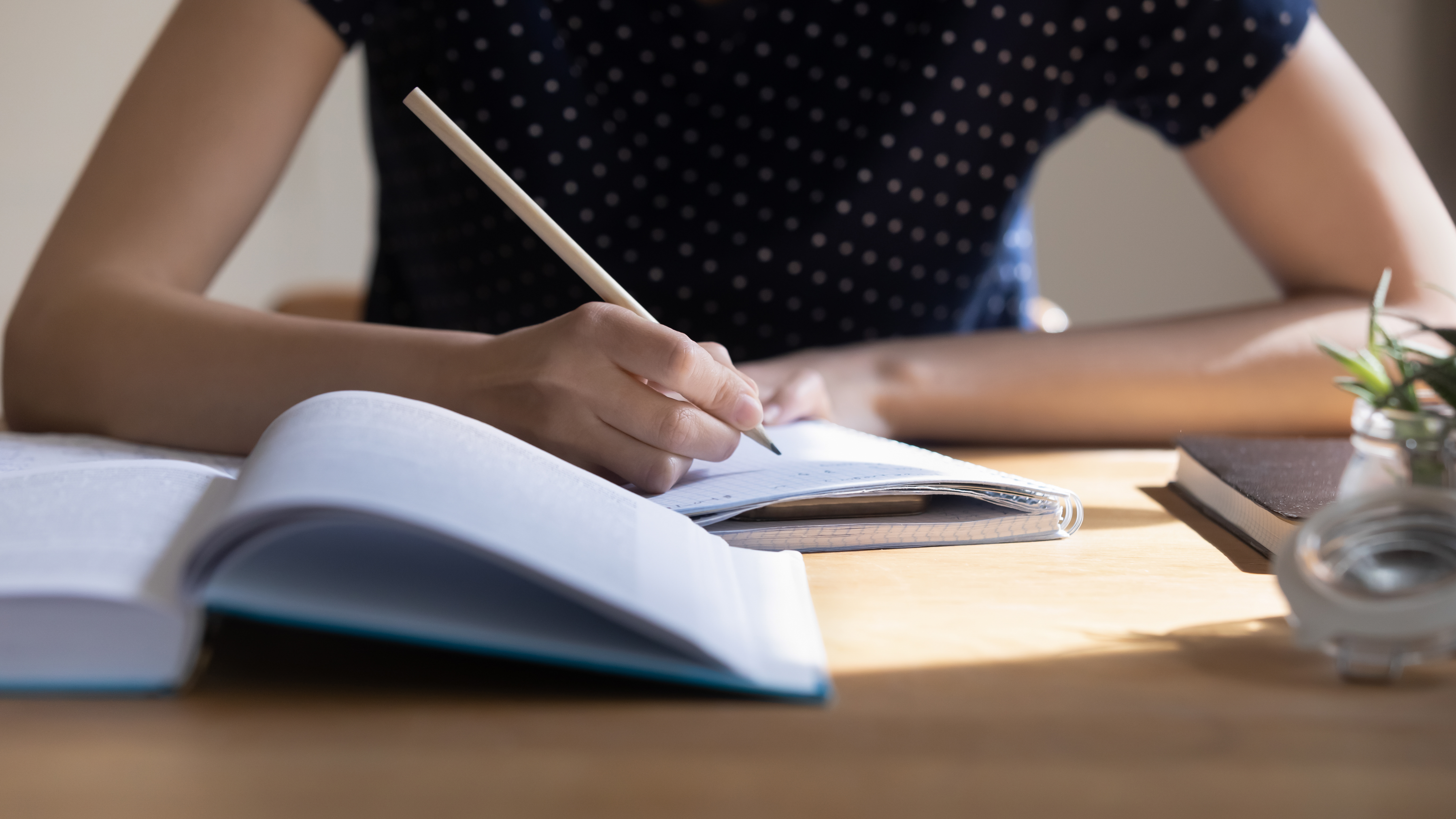 student taking a test