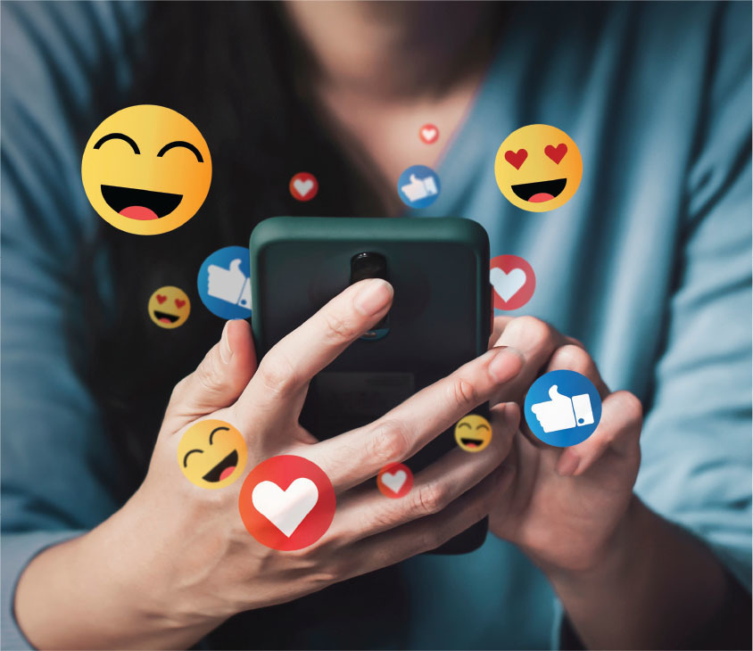 Social Media Icons on Phone