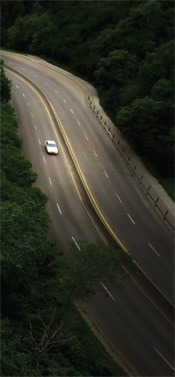 car driving on a highway