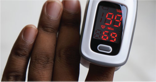 blood oxygen meter clipped to your finger