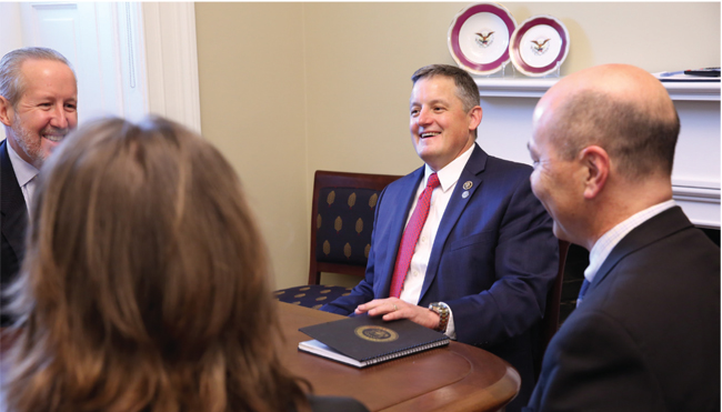 NSPE EXECUTIVE DIRECTOR MARK GOLDEN (TOP LEFT) AND OTHER NSPE LEADERS MET WITH REP. BRUCE WESTERMAN P.E., (R-AR) IN THE US CAPITOL IN 2016.