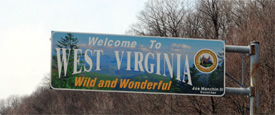 Road sign: Welcome to West Virginia: Wild and Wonderful