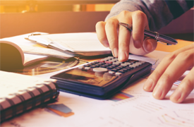 Person using a calculator