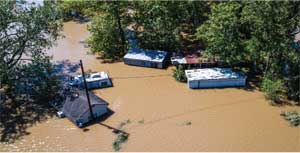 Buildings flooded