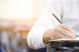 Person taking a test
