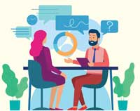 illustration of an interview