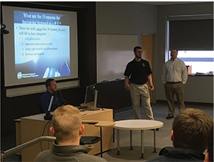 WILKES UNIVERSITY STUDENT CHAPTER MEMBERS LEARN ABOUT LICENSURE FROM KEYSTONE NORTHEAST CHAPTER PROFESSIONAL ENGINEERS.