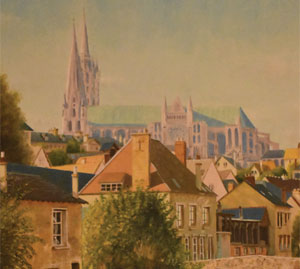 CATHEDRAL OF NOTRE DAME AT CHARTRES (OIL ON CANVAS) BY STEPHEN RESSLER