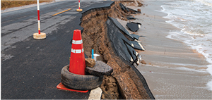 Road erosion