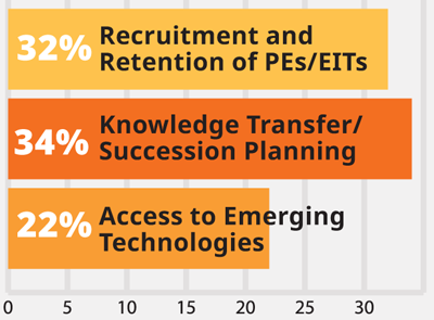 For the first time, survey participants were asked to share their top three issues and concerns in their professional practice.