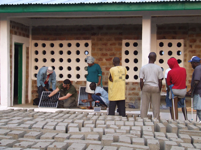 Lettero explains how the solar panels will be oriented on the roof.