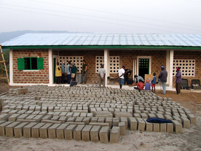 Equipment and materials are laid out on the first day of work.