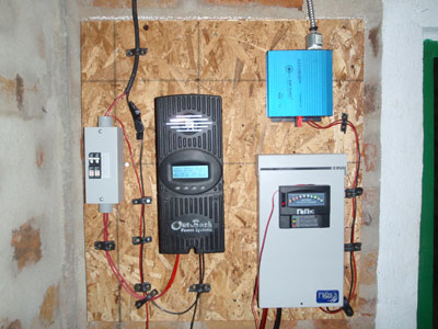 The hardware VIDA installed included a charge controller, an inverter, and a battery charge monitor.