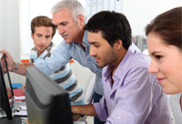 People at a computer