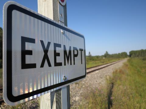 Exempt road sign